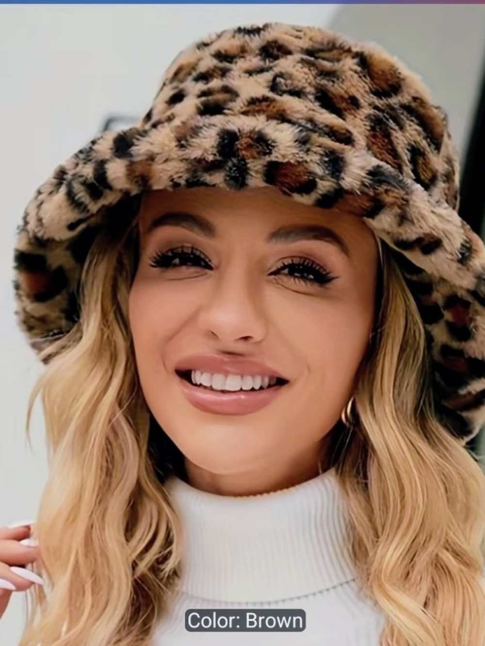 Women's Leopard Print Faux Fur Fashion Bucket Hat NEW!! AVAILABLE By May 6th